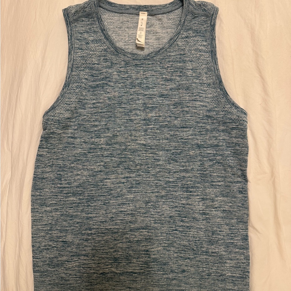 Athleta green and white tank top